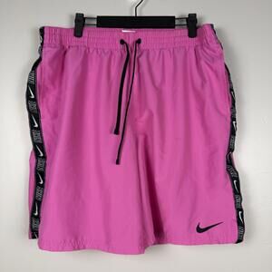 Nike Mens Swim Trunks XL Pink Swoosh Logo Mesh Lined Board Shorts Beach Pool